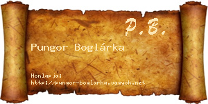 Pungor Boglárka névjegykártya
